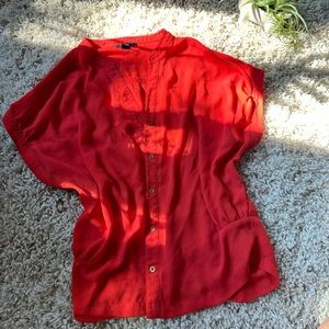 Super cute red Forever 21 button up minimalist farm casual preppy light …